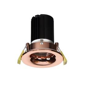 DM200809  Bruve 10 Tridonic Powered 10W 2700K 750lm 12° CRI>90 LED Engine Rose Gold Fixed Round Recessed Downlight; Inner Glass cover; IP65